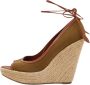 Sergio Rossi Pre-owned Canvas sandals Brown Dames - Thumbnail 1