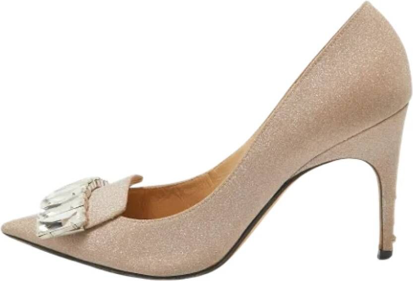 Sergio Rossi Pre-owned Fabric heels Beige Dames