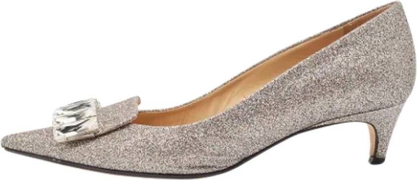 Sergio Rossi Pre-owned Fabric heels Gray Dames