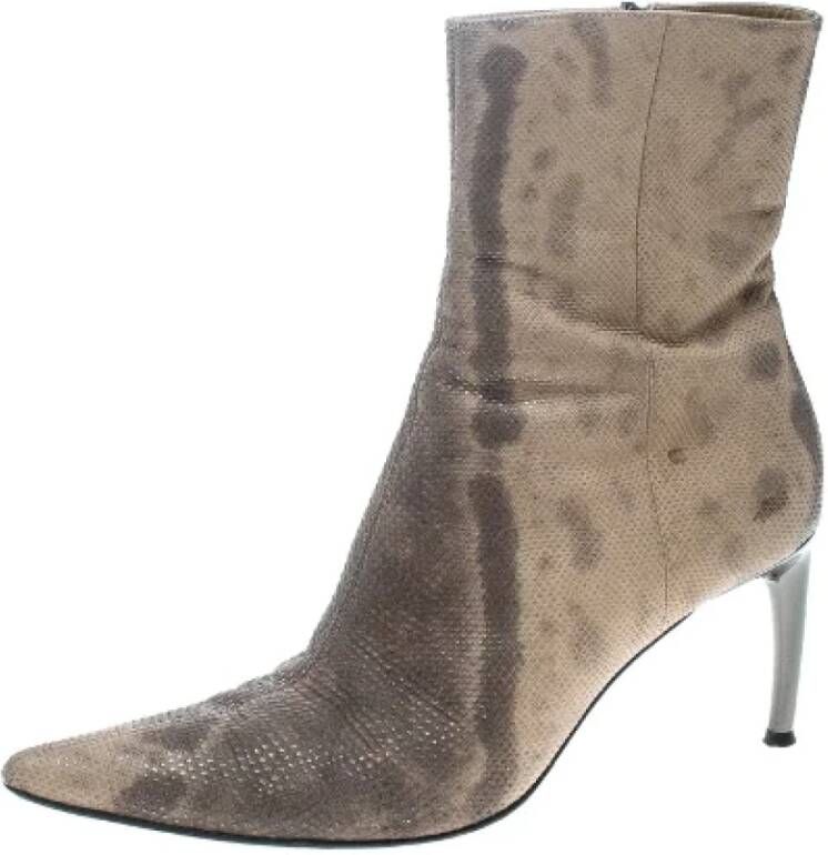 Sergio Rossi Pre-owned Leather boots Beige Dames