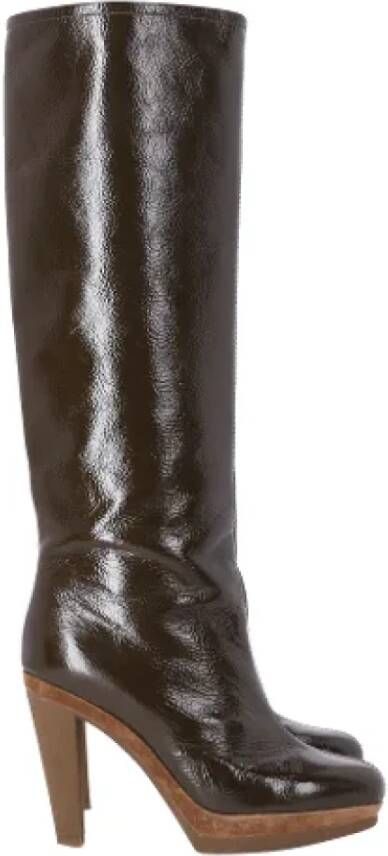 Sergio Rossi Pre-owned Leather boots Brown Dames