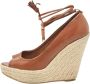 Sergio Rossi Pre-owned Leather espadrilles Brown Dames - Thumbnail 1