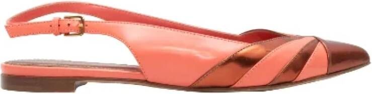 Sergio Rossi Pre-owned Leather flats Orange Dames