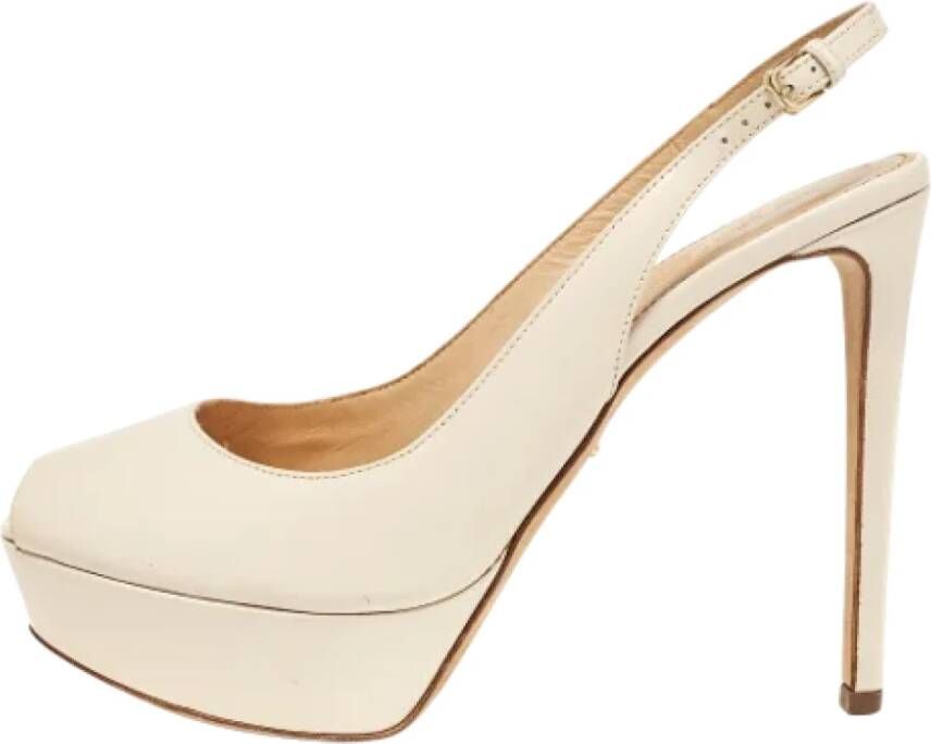 Sergio Rossi Pre-owned Leather heels Beige Dames