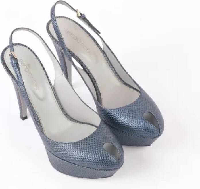 Sergio Rossi Pre-owned Leather heels Blue Dames