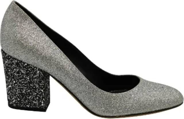 Sergio Rossi Pre-owned Leather heels Gray Dames