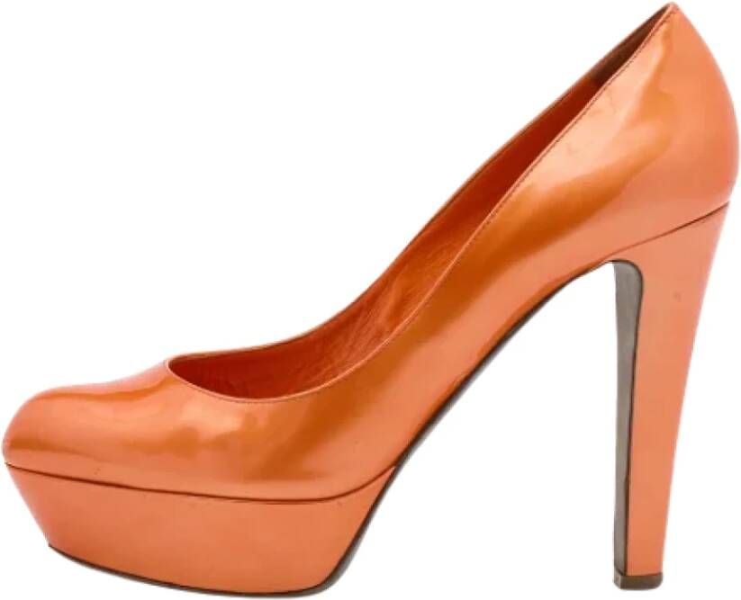 Sergio Rossi Pre-owned Leather heels Orange Dames