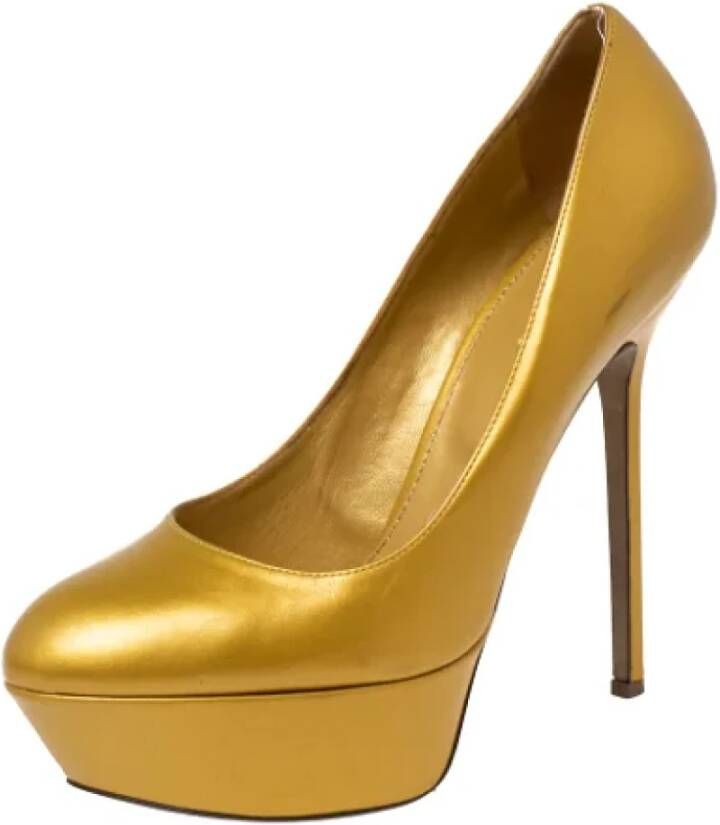 Sergio Rossi Pre-owned Leather heels Yellow Dames