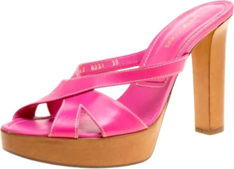 Sergio Rossi Pre-owned Leather sandals Pink Dames