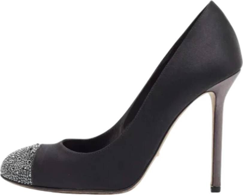 Sergio Rossi Pre-owned Satin heels Black Dames