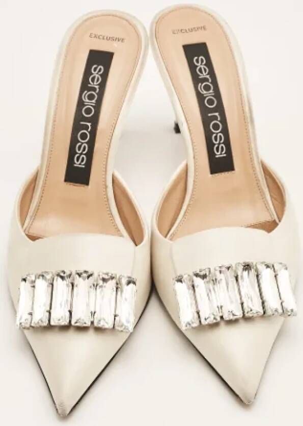 Sergio Rossi Pre-owned Satin mules White Dames