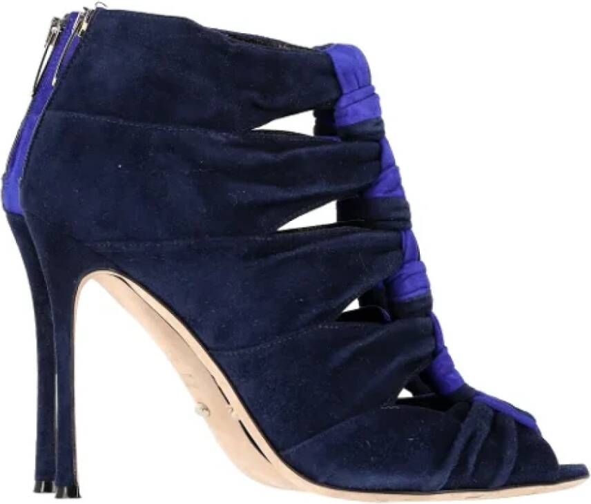 Sergio Rossi Pre-owned Suede boots Blue Dames