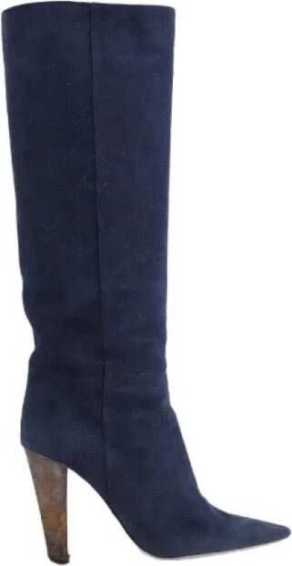 Sergio Rossi Pre-owned Suede boots Blue Dames