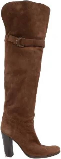 Sergio Rossi Pre-owned Suede boots Brown Dames