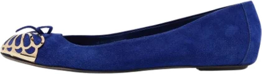 Sergio Rossi Pre-owned Suede flats Blue Dames