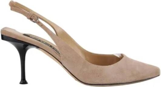 Sergio Rossi Pre-owned Suede heels Beige Dames