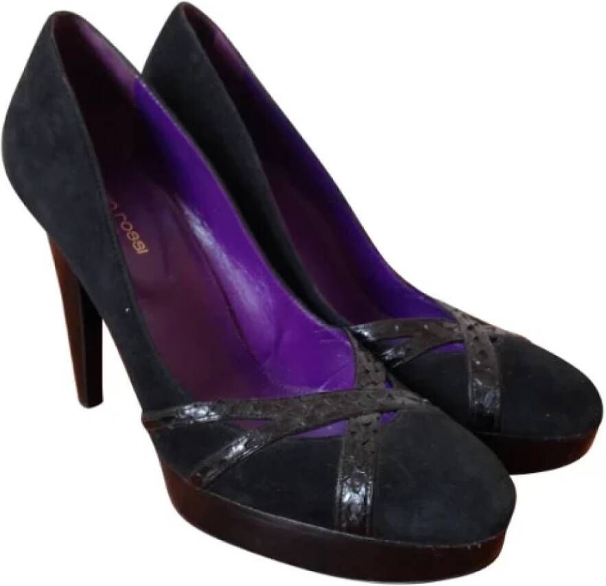 Sergio Rossi Pre-owned Suede heels Black Dames