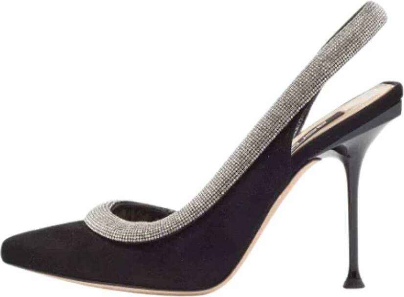 Sergio Rossi Pre-owned Suede heels Black Dames