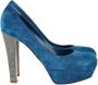 Sergio Rossi Pre-owned Suede heels Blue Dames - Thumbnail 1