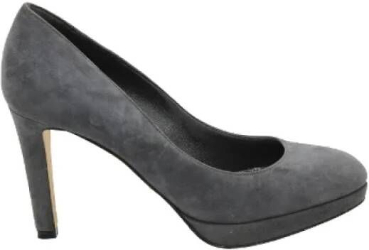 Sergio Rossi Pre-owned Suede heels Gray Dames