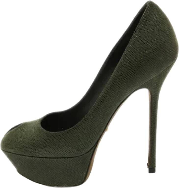 Sergio Rossi Pre-owned Suede heels Green Dames