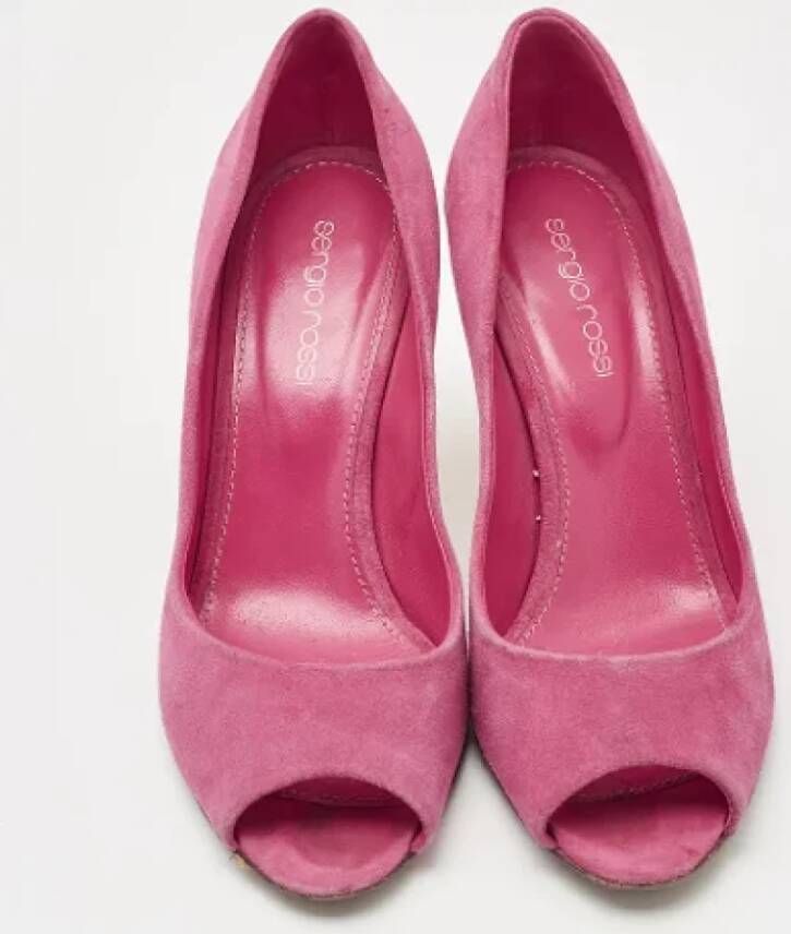 Sergio Rossi Pre-owned Suede heels Pink Dames