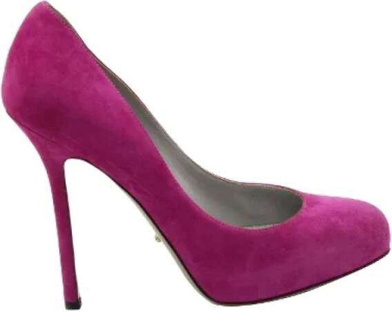 Sergio Rossi Pre-owned Suede heels Pink Dames