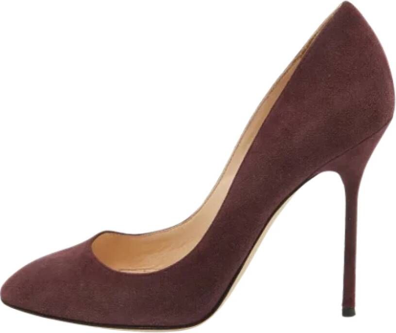 Sergio Rossi Pre-owned Suede heels Purple Dames