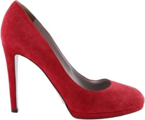 Sergio Rossi Pre-owned Suede heels Red Dames