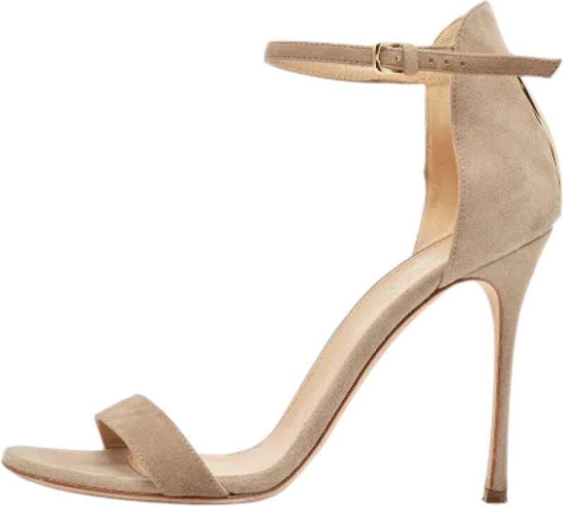 Sergio Rossi Pre-owned Suede sandals Beige Dames