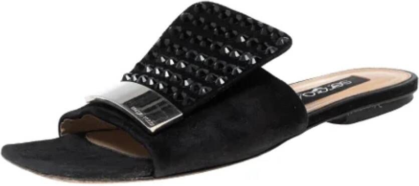 Sergio Rossi Pre-owned Suede sandals Black Dames