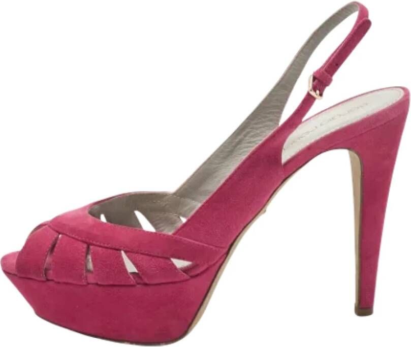 Sergio Rossi Pre-owned Suede sandals Pink Dames