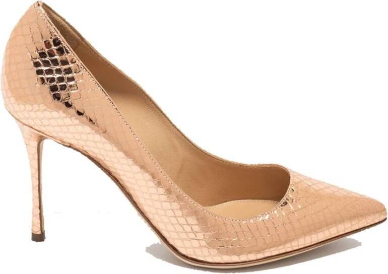 Sergio Rossi Python Effect Leren Pumps Vrouwen Pink Dames