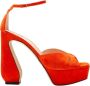 Sergio Rossi Rode platformsandalen met gekruiste bandjes Red Dames - Thumbnail 1