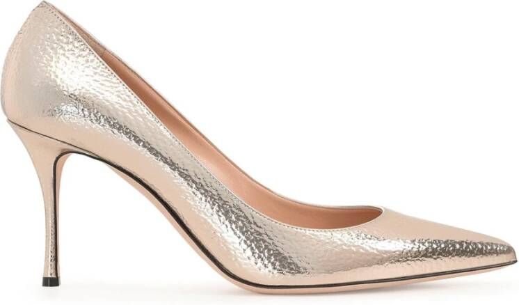 Sergio Rossi Rose Goud Leren Pumps Elegant Ontwerp Pink Dames