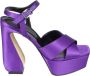 Sergio Rossi Satin Crepe Elegante Hakken Purple Dames - Thumbnail 1