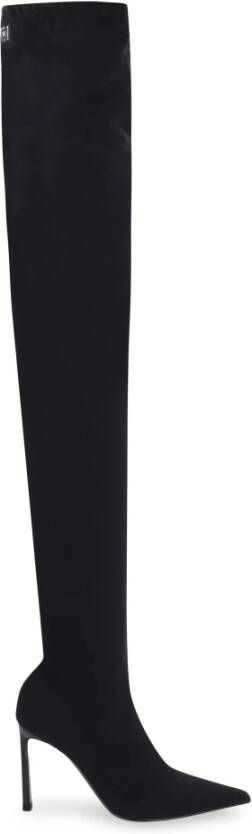 Sergio Rossi Sok-stijl Over-de-knie laarzen Black Dames