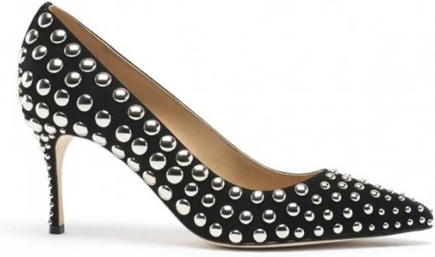 Sergio Rossi Studs leren pumps met 7 5 cm hak Black Dames