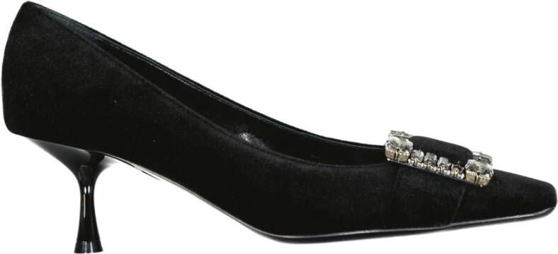 Sergio Rossi Velvet Pumps met kristaldetail Black Dames