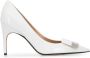 Sergio Rossi Witte Leren Pumps met Puntige Neus White Dames - Thumbnail 1