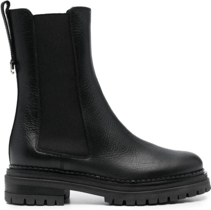 Sergio Rossi Zwarte Elastische Kalfsboot Black Dames