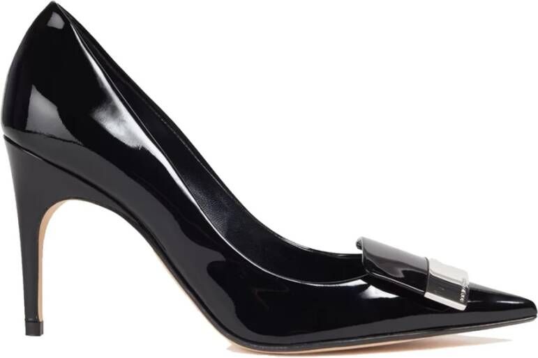 Sergio Rossi Zwarte Leren Pumps Met Puntige Neus Black Dames