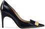 Sergio Rossi Zwarte Leren Pumps met Puntige Neus Black Dames - Thumbnail 1