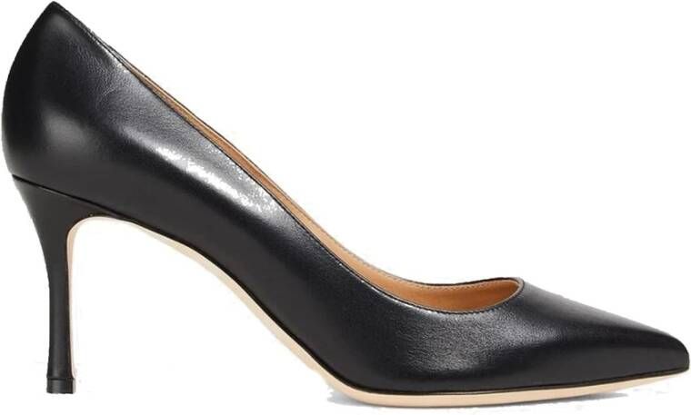 Sergio Rossi Zwarte Leren Pumps met Puntige Neus Black Dames