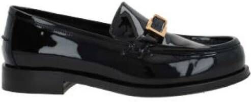 Sergio Rossi Zwarte platte schoenen van lakleer Black Dames