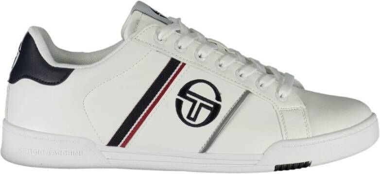 Sergio Tacchini Sportieve Vetersneakers Wit Geborduurd Logo White Heren