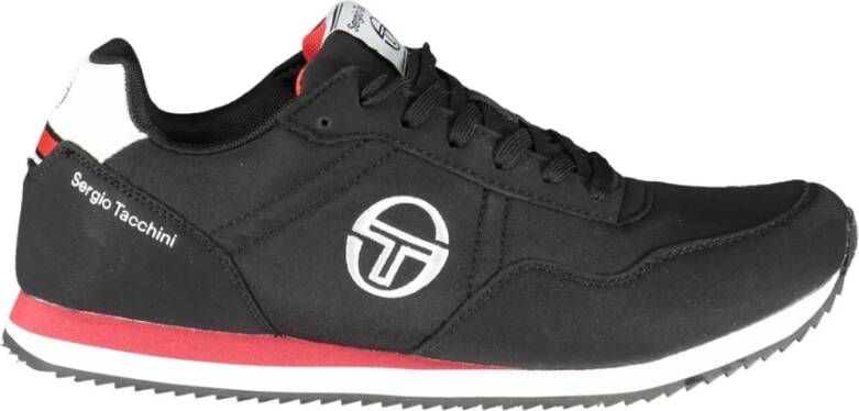 Sergio Tacchini Sportieve Vetersneakers Zwart Geborduurd Logo Black Heren