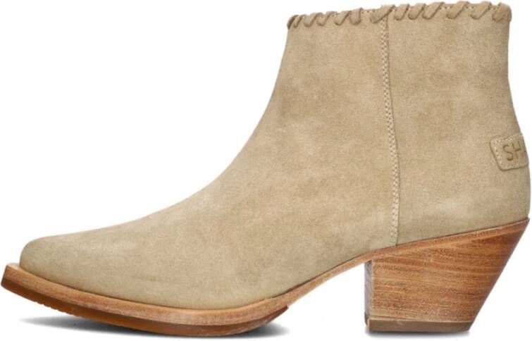 Shabbies Beige Suède Enkellaarzen Lute Ankie Beige Dames