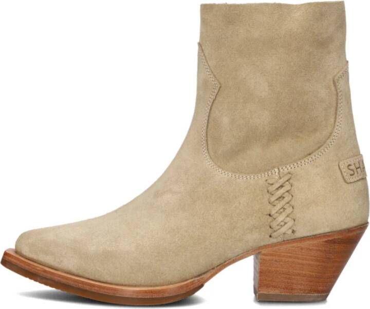 Shabbies Beige Suède Enkellaarzen Lute Folly Beige Dames