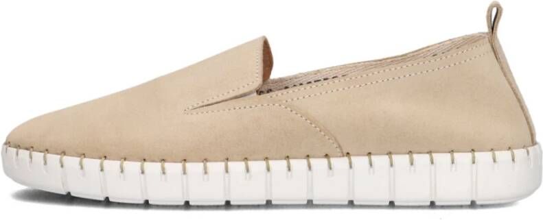 Shabbies Beige Suède Loafers met Flexibele Zool Beige Dames